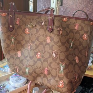 Coach "Animal Party" Brown Signature Tote